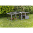62288 Outdoor run XL, with cover, wood, 233 x 79 x 116 cm, grey