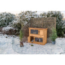 62410 Small animal hutch, insulated, 2 storeys, 116 x 113 x 65 cm, dark brown