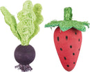 61949 Set of strawberry/beetroot, wood/loofah, 6/9 cm