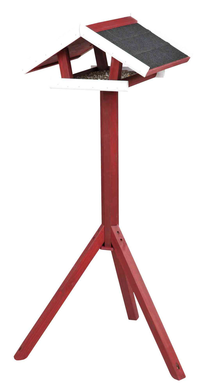 55806 natura bird feeder with stand, 46 x 22 x 44 cm/1.15 m, red/white