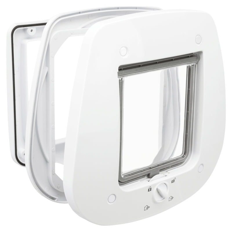 44221 4-Way cat flap, for glass doors, 27 x 26 cm, white