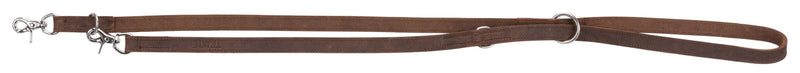 19003 Rustic fatleather adjustable Leash, L-XL: 2.00 m/25 mm, dark brown