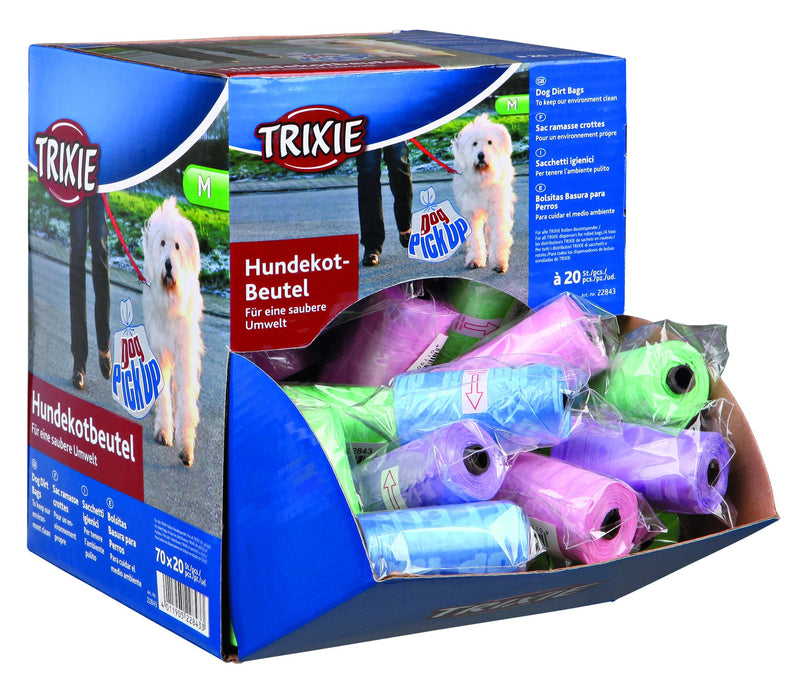 22843 Dog Pick Up display for dog dirt bags, 70 rolls of 20 pcs., sorted