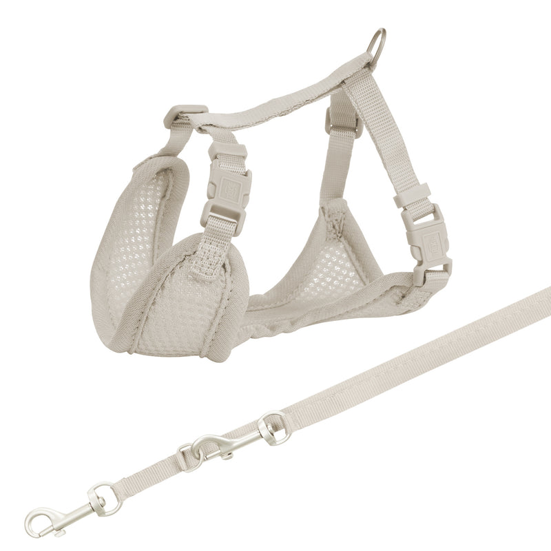 15560 Junior puppy soft harness with leash, 26ƒ??34 cm/10 mm, 2.00 m, light grey