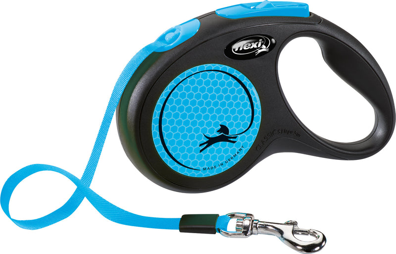 209312 flexi New NEON, tape leash, S: 5 m, neon blue