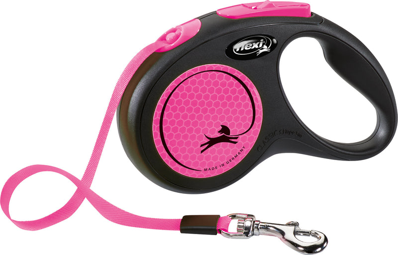 209316 flexi New NEON, tape leash, S: 5 m, neon pink