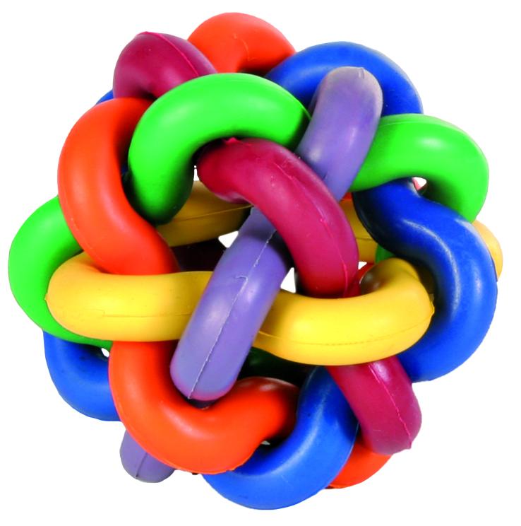 32621 Knotted ball, natural rubber, diam. 7 cm