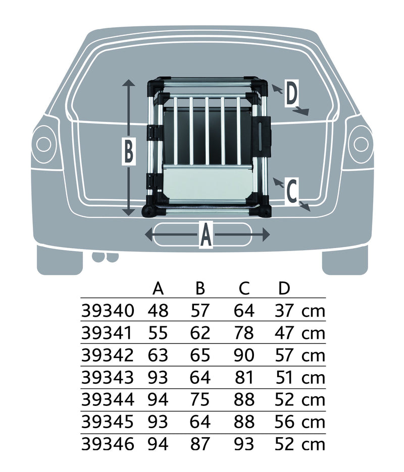 39341 Transport box, aluminium, M: 55 x 62 x 78 cm, silver/light grey