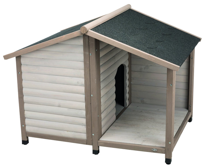 39517 natura Lodge dog kennel with saddle roof, M-L: 130 x 100 x 105 cm, grey