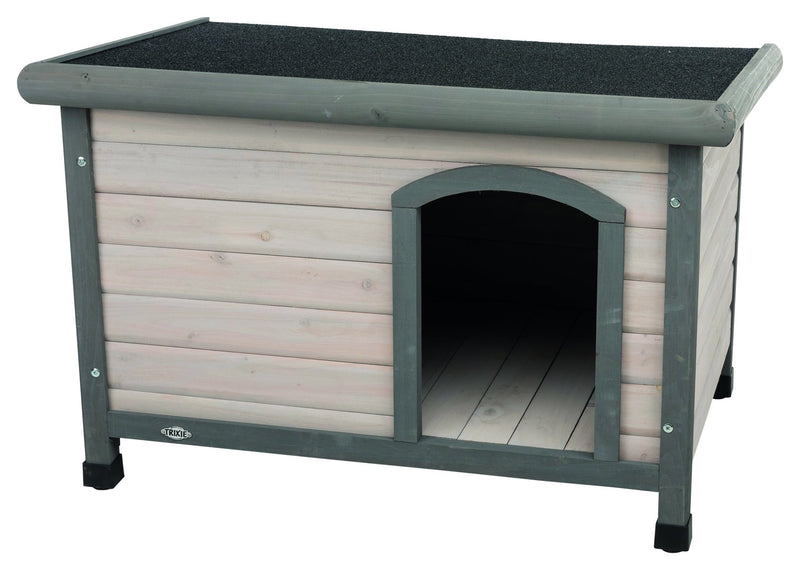 39561 natura flat roof dog kennel, S-M: 85 x 58 x 60 cm, grey