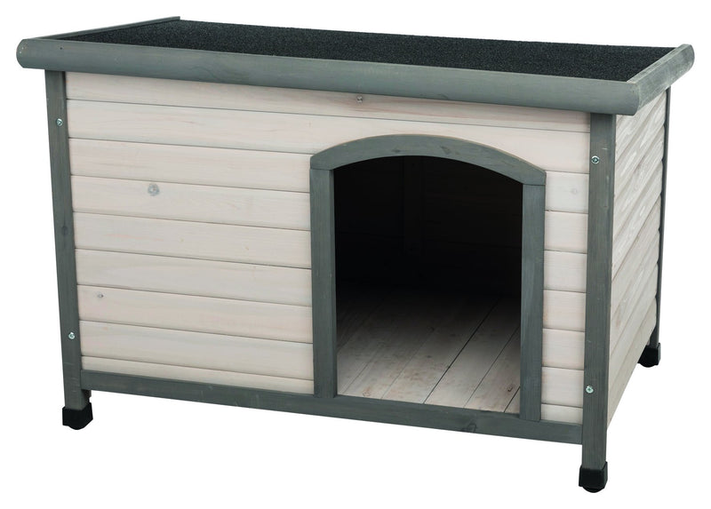 39562 natura flat roof dog kennel, M-L: 104 x 72 x 68 cm, grey