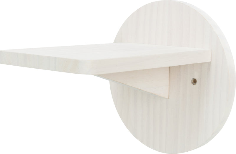 49943 Climbing step for wall pine wood, diam. 19 x 22 cm, white