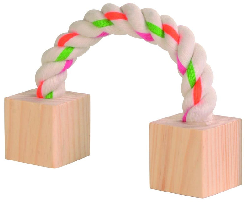 6186 Playing rope with wood for small animals, 20 cm