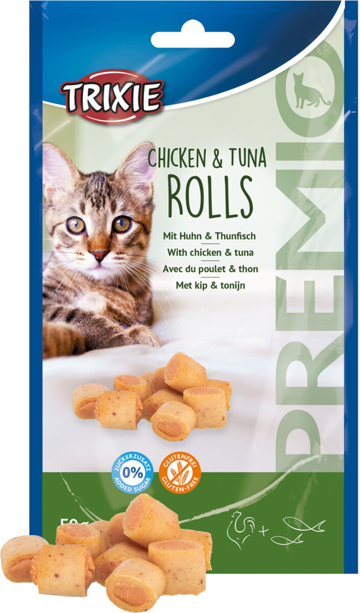 42763 PREMIO Chicken & Tuna Roll, 50 g