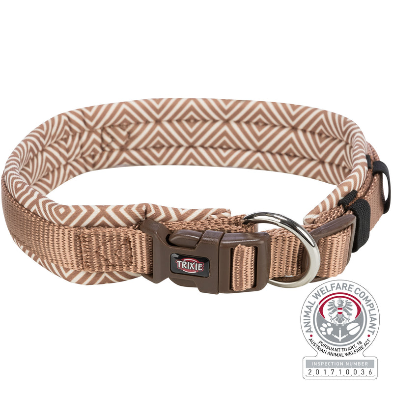 1988227 Premium collar extra wide neoprene padding, XS-S: 27-35 cm/10 mm, boho diamond/caramel