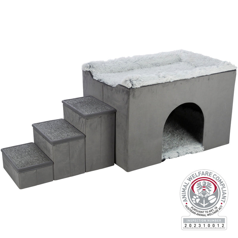 38042 Harvey cave with steps, 154 - 60 - 60 cm, grey/white-black