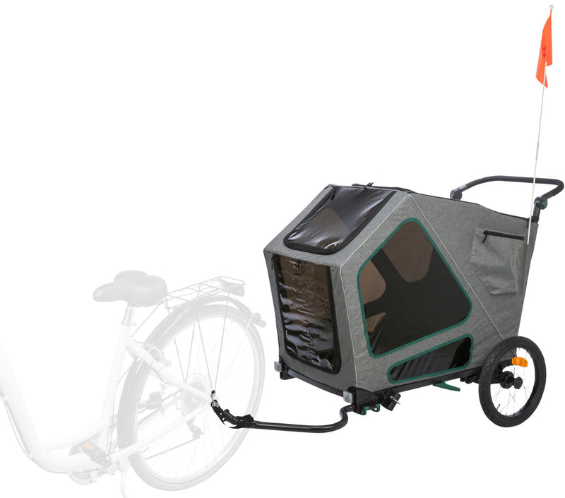 12804 Bicycle trailer, L: 80 - 103 - 98/147 cm, grey/sage