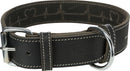 18984 Rustic fatleather collar Heartbeat, S-M: 34-40 cm/30 mm, black