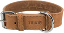 19014 Rustic fatleather collar Heartbeat, S-M: 34-40 cm/30 mm, brown