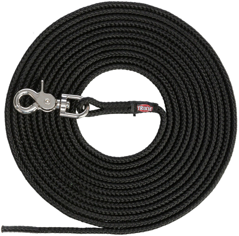 19741 Tracking lead, trigger snap hook, round, S-L: 10 m/ 6 mm, black