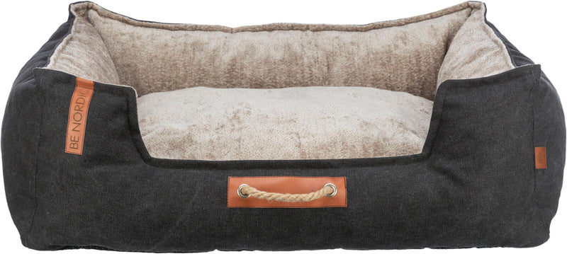 36592 BE NORDIC F-´hr bed, square, 100 - 80 cm, black/sand