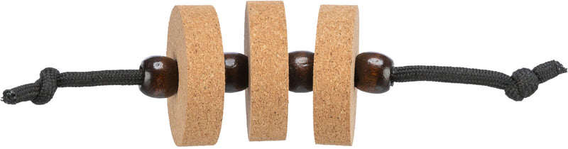 41136 CityStyle discs on a string, cork/wood,  4 x 14 cm