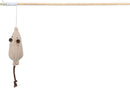 41192 Playing rod mouse, wood/fabric, catnip, 40 cm