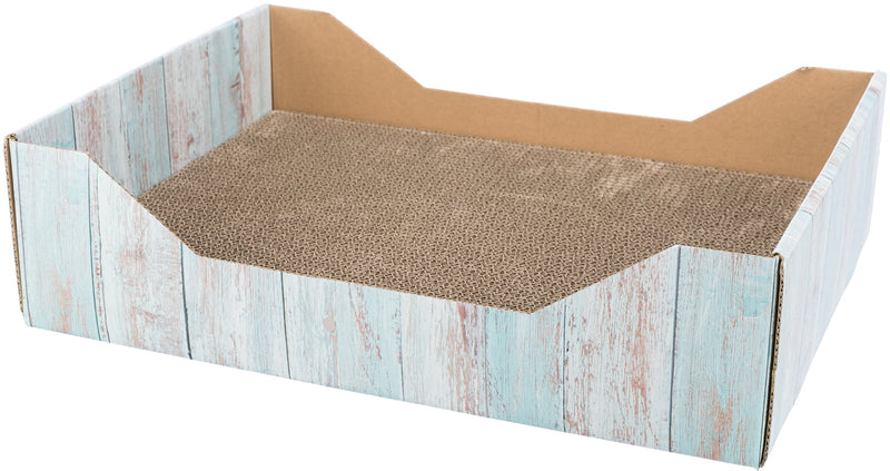 48013 Scratching bed cardboard catnip, 45 X 12 X 33 cm, turquoise