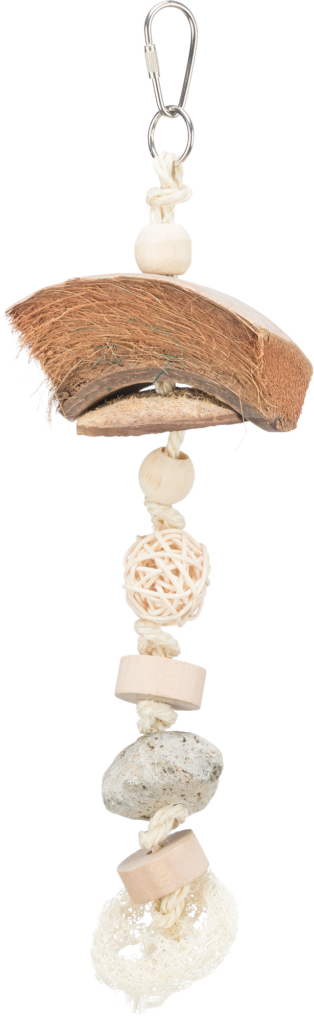 51692 Natural toy coconut/rattan/lava rock, 35 cm