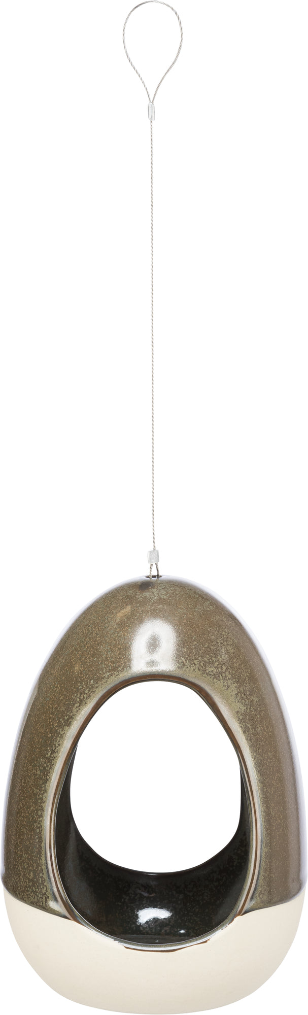 55531 Bird water bowl for hanging, cerami, 150 ml/ 12 x 16 cm, forest