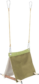 58998 Hanging bird tent cotton, 16 X 18 X 20 cm, green