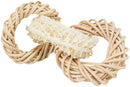 61828 Loofah ring with rattan and corn leaf ring,  13 cm