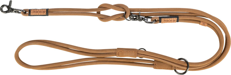 17471 BE NORDIC adjustable lead, leather, XS-L: 2 m/ 8 mm, brown